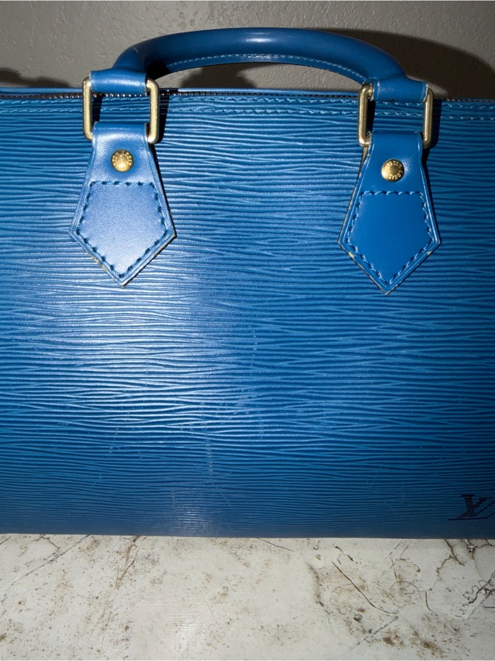 Authentic Louis Vuitton Blue Epi Leather Speedy - Picture 10 of 15